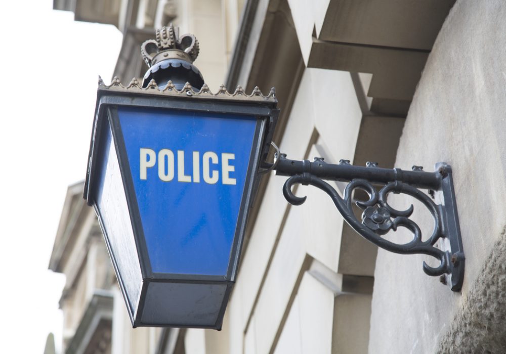 Police,Station,Sign;,England;,Uk