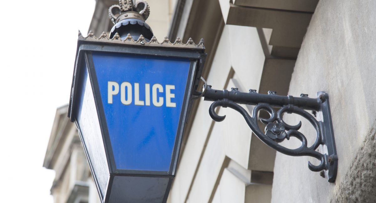 Police,Station,Sign;,England;,Uk